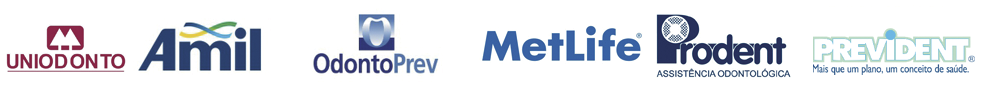 Convênios aceitos: Uniodonto, Amil, OdontoPrev, MetLife, Prodent e Prevident
